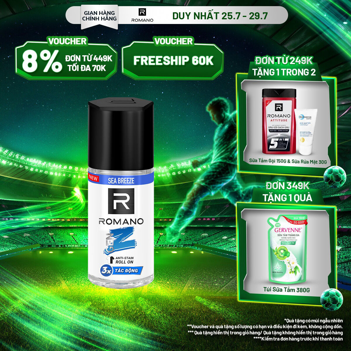 Lăn khử mùi ROMANO GENZ SEA BREEZE 40ML