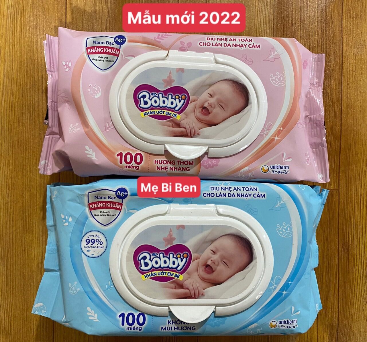 Khăn ướt bobby không mùi/có mùi 80/100 miếng