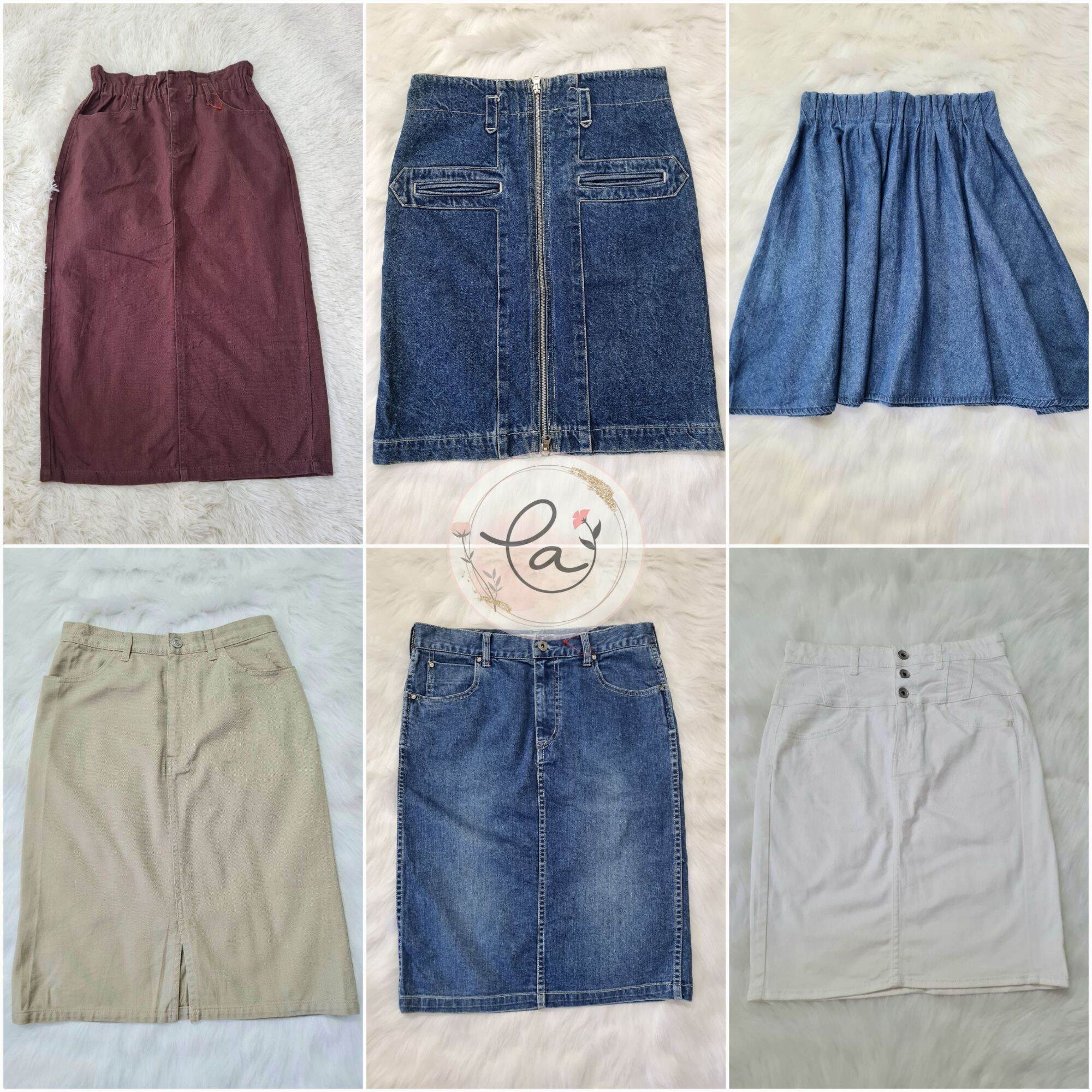 Chân váy jean, kaki 2hand