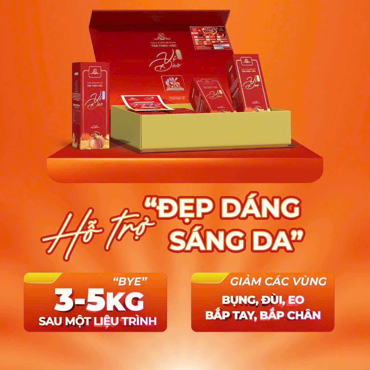 Mẫu mới (tặng 1 Trà sen Cô Ba)Trà Thảo mộc vị Đào giảm cân đông anh chính hãng hộp 20 gói