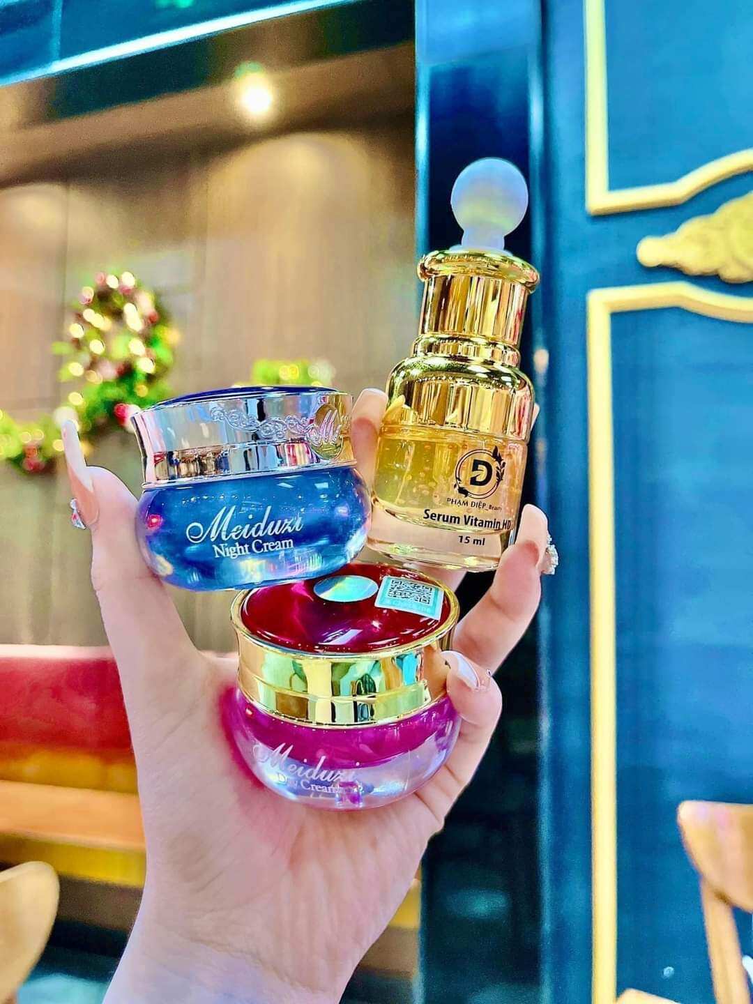 Combo kem face dưỡng da ngày đêm meiduzi nhật và serum hd