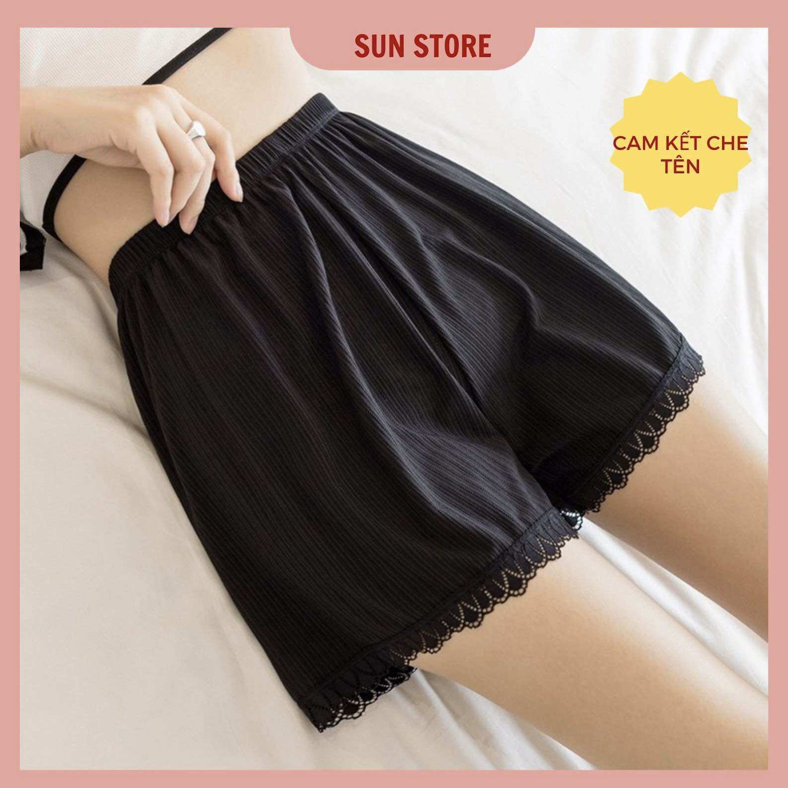 Quần short thun cạp chun, Quần ngủ vải cotton mịn mát co giãn