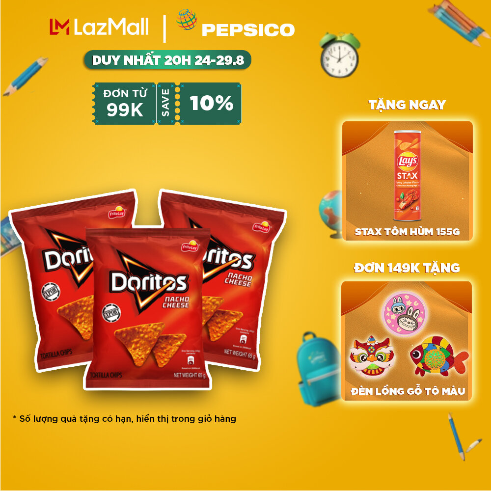 Combo 3 bánh snack Doritos vị Nacho Cheese 65gr