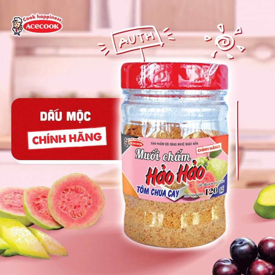 Muối Hảo Hảo 🎁FREESHIP 50K🎁 Muối Chấm Hảo Hảo Tôm Chua Cay 120 gram, chính hãng