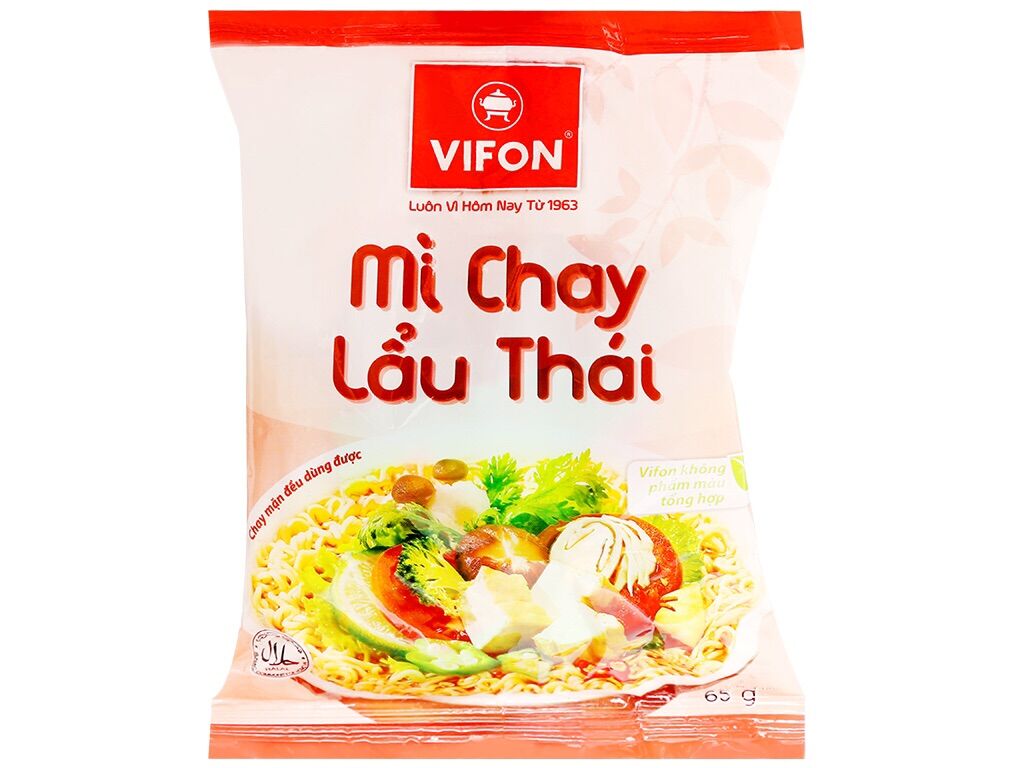 Thùng 30 gói mì Chay Lẩu Thái Vifon 65g