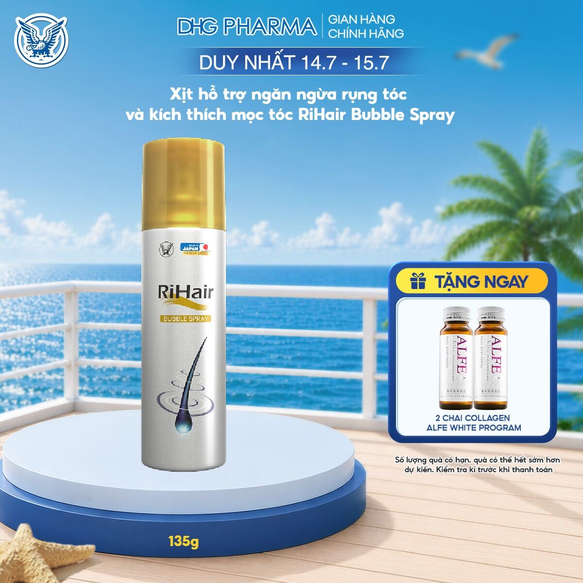 (DEAL ĐỘC QUYỀN) Xịt hỗ trợ ngăn ngừa rụng tóc và kích thích mọc tóc RiHair Bubble Spray