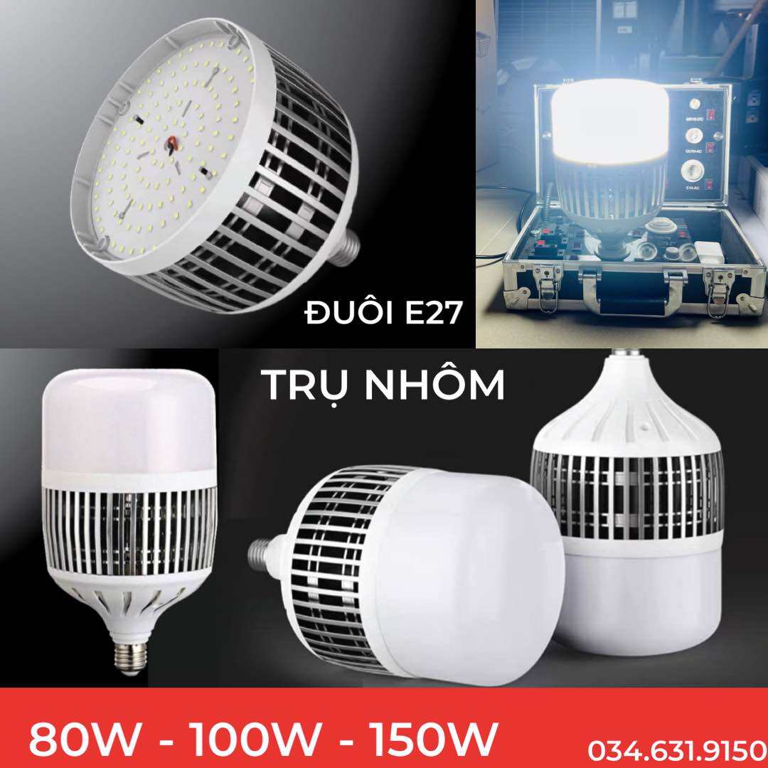 BÓNG ĐÈN TRÒN TRỤ NHÔM CÔNG SUẤT 80W 100W 150W SỬ DỤNG ĐUÔI E27 DÙNG CHO CHIẾU SÁNG NHÀ Ở CỬA HÀNG CAFE TRUNG TÂM THƯƠNG MẠI ... ÁNH SÁNG TRẮNG