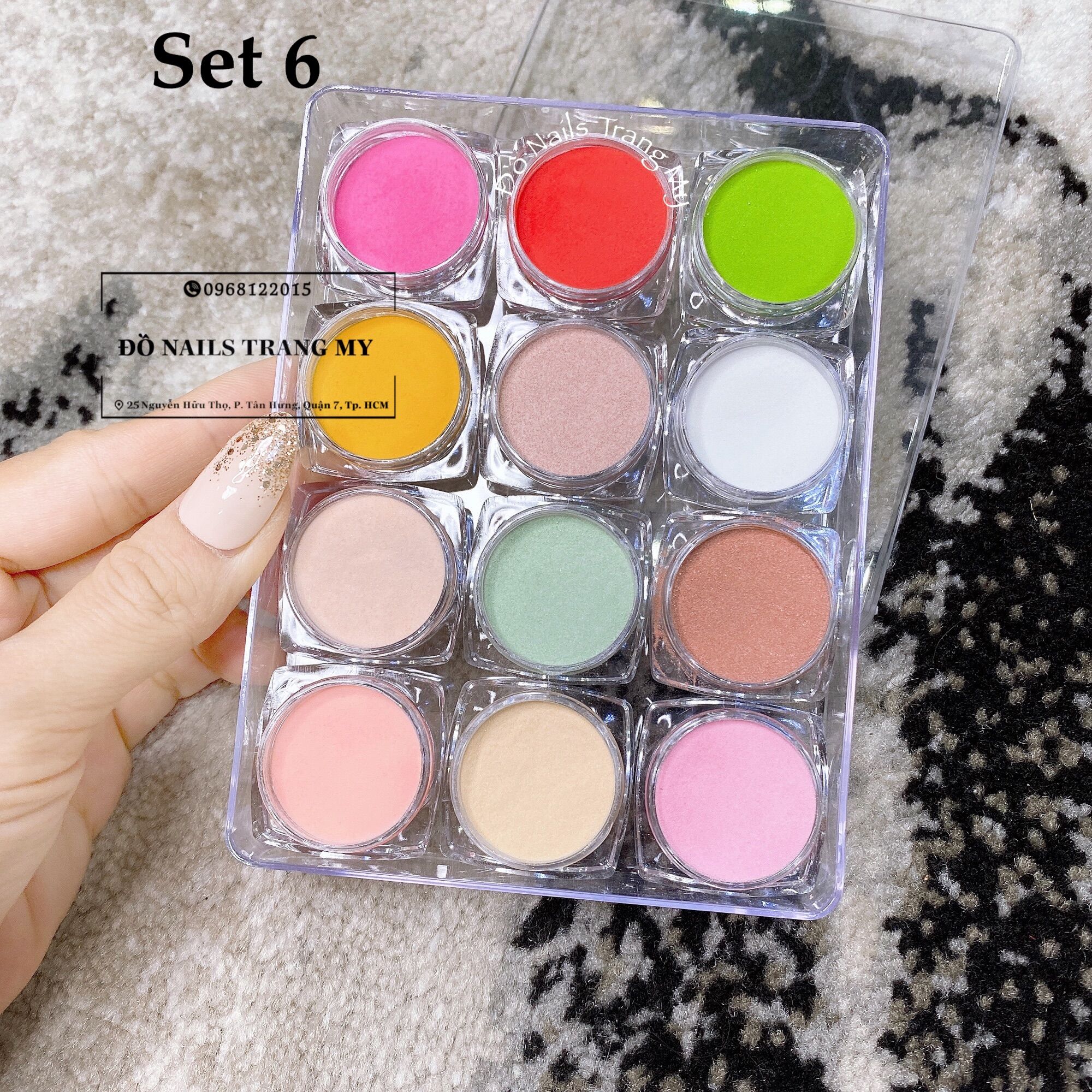 Set bột Mỹ 4in1 làm hoa đắp móng 12 hũ/set (đơn giá/ 1 set).
