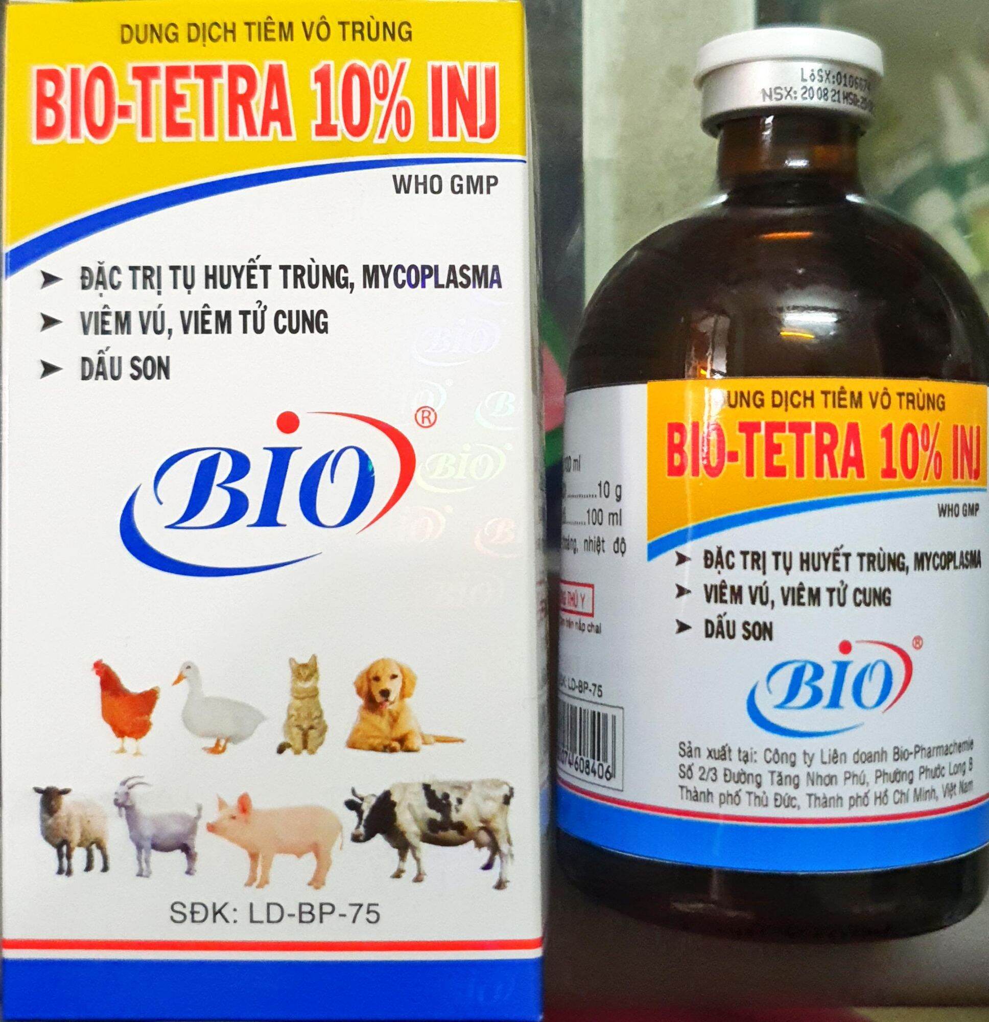 Bio Tetra 10% (100ml) - Đặc tr.i tụ huyết trùng, viêm xoang mũi, CRD, tiêu chảy cho gà đá