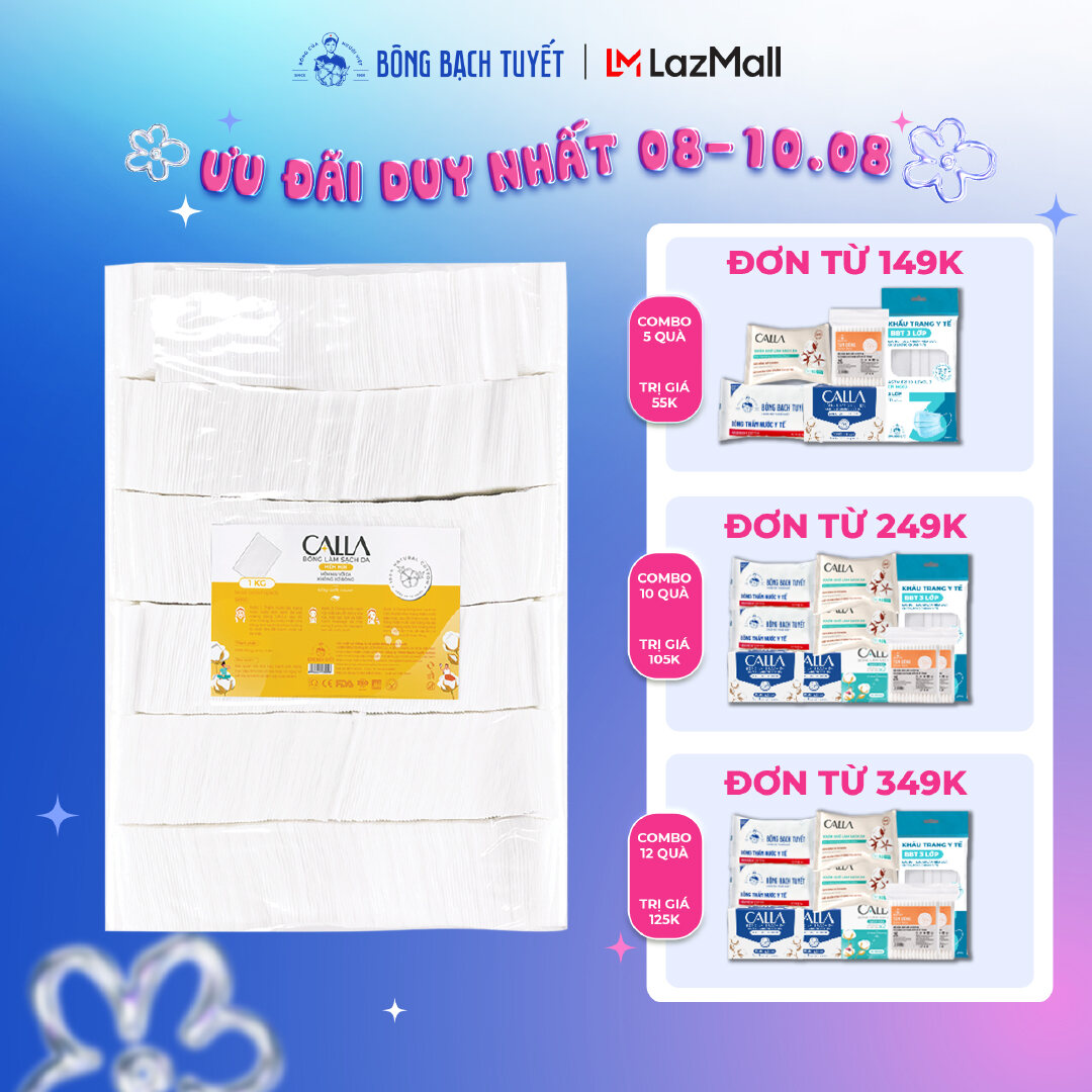 [8.8 VOUCHER 15%/ 249K] Bông tẩy trang làm sạch da  Bông Bạch Tuyết Calla Mềm Mịn 1kg