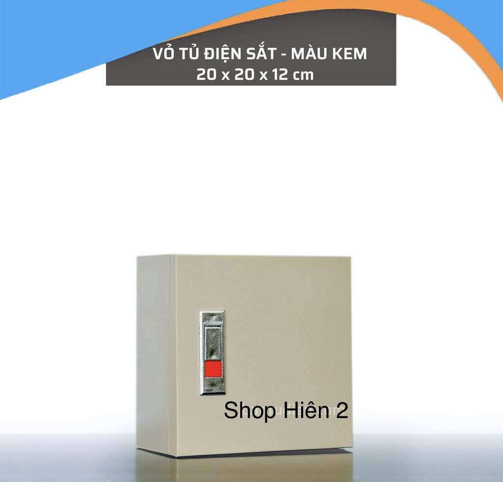 Vỏ tủ điện sắt 20x20x12 - màu xám/màu kem