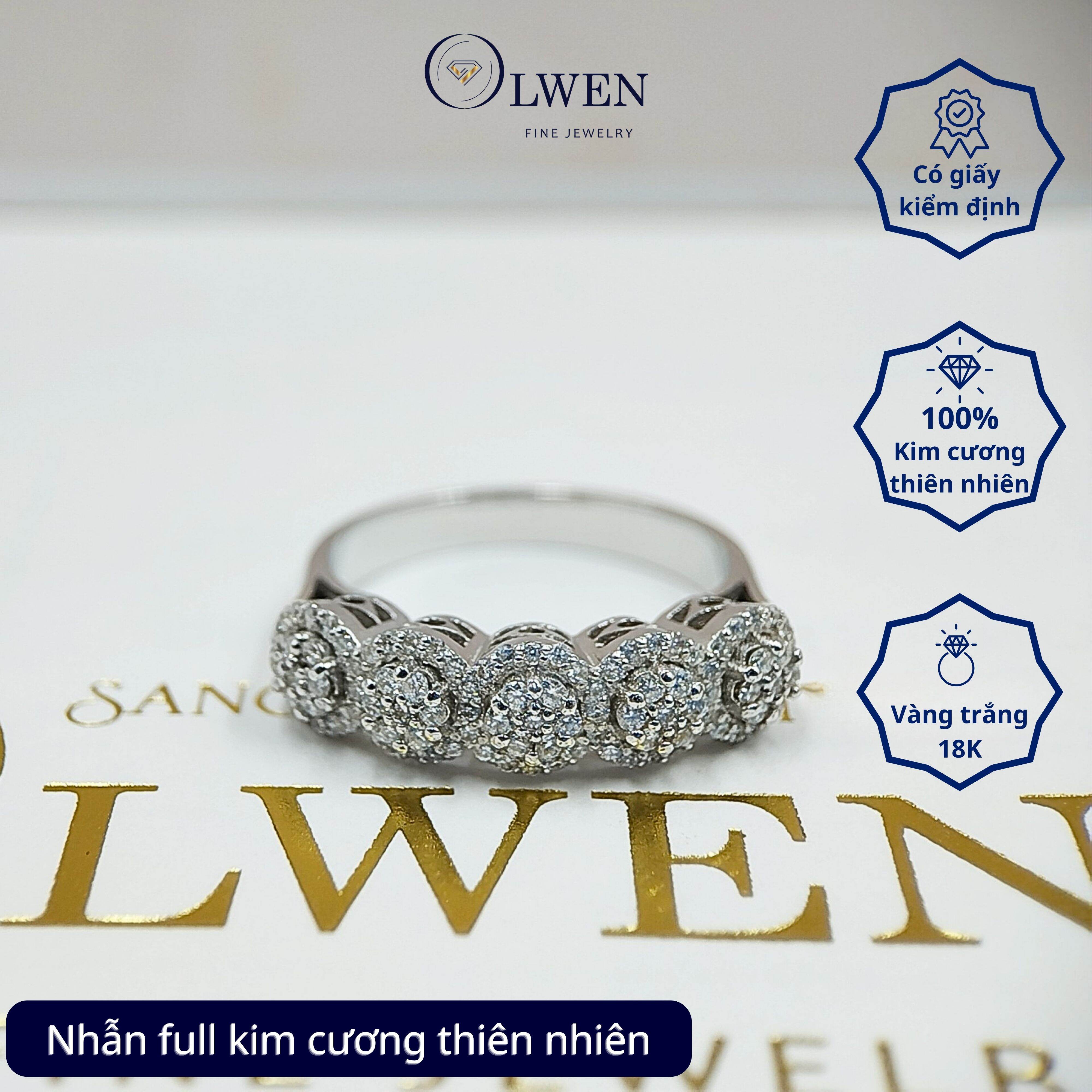 Nhẫn V18k Kim Cương Olwen HA-R000027