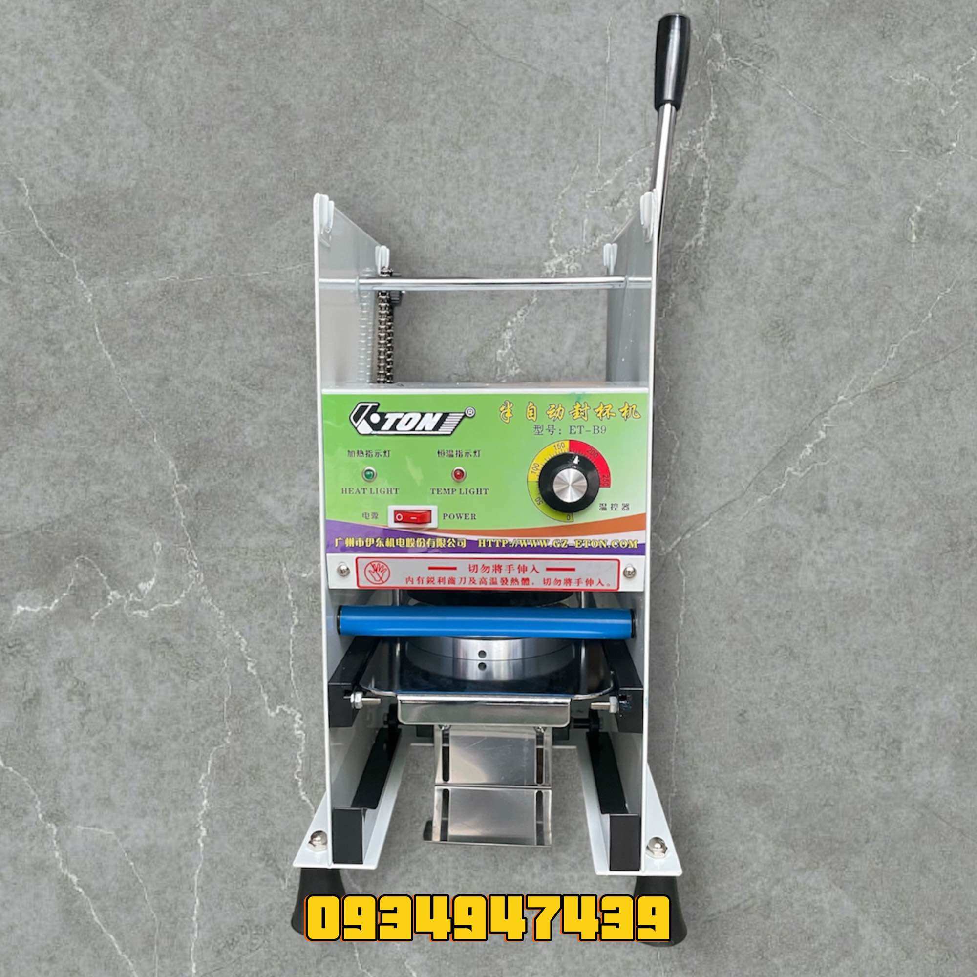 Máy ép miệng ly tự động cuốn màng Eton B9