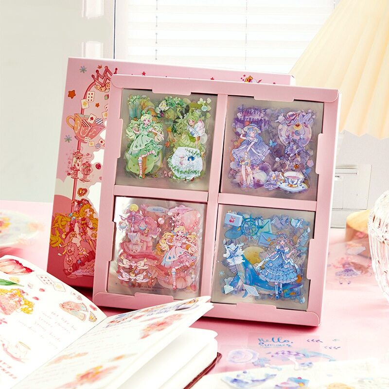 Hộp 100 tấm hình dán sticker dùng trang trí