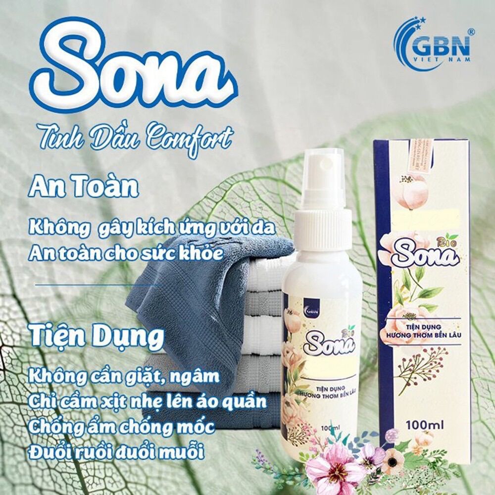 Combo 10 chai xả vải khô sona 100ml