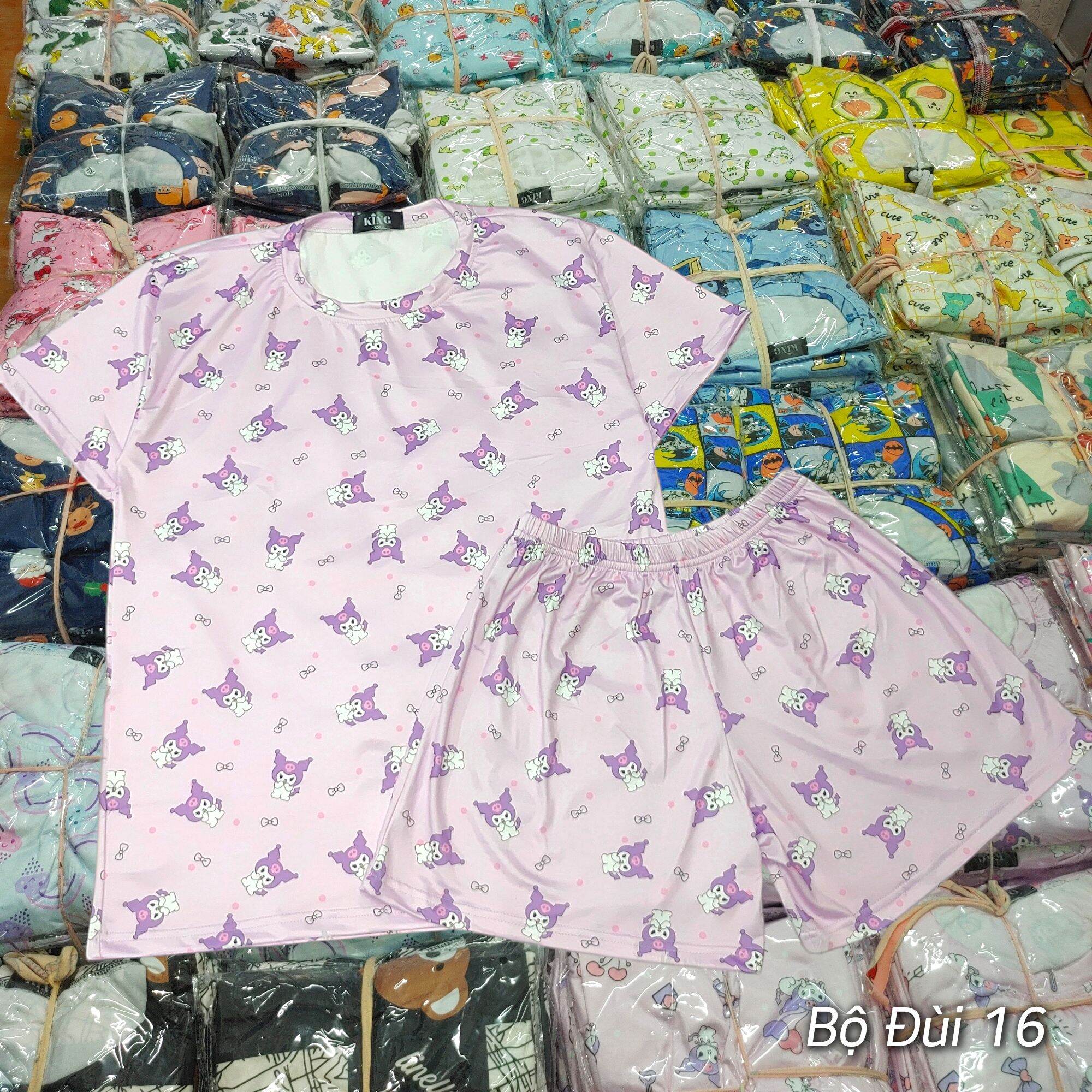 <40kg-70kg> Đồ bộ đùi nữ mặc nhà dễ thương hoạt hình bigsize cao cấp tay cộc quần cộc mùa hè chất thun lạnh siêu thoáng mát