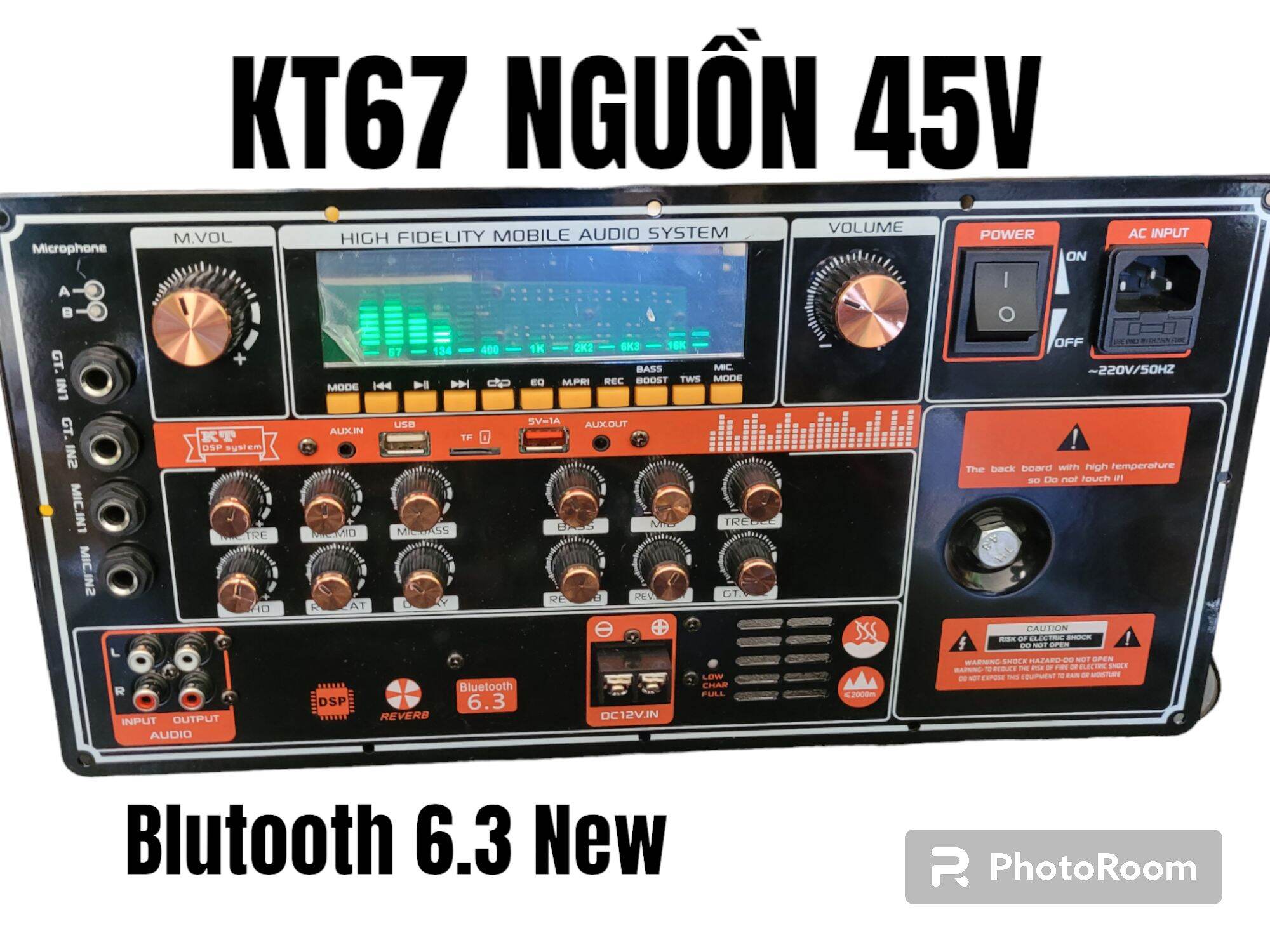 Mạch loa kéo công suất lớn kt-67,kt-67 nguồn 45v, blutooth 6.3