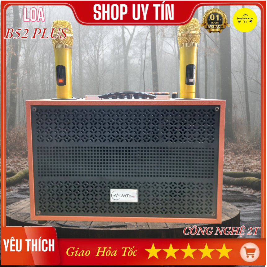 Loa Karaoke Xách Tay B52 PLUS Sức Mạnh Di Động Âm Thanh Đỉnh Cao Kèm 2 Micro