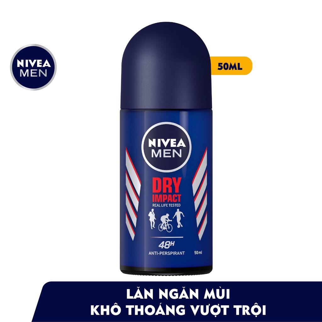 [Hcm]Lăn Ngăn Mùi Nivea Men Khô Thoáng 50Ml