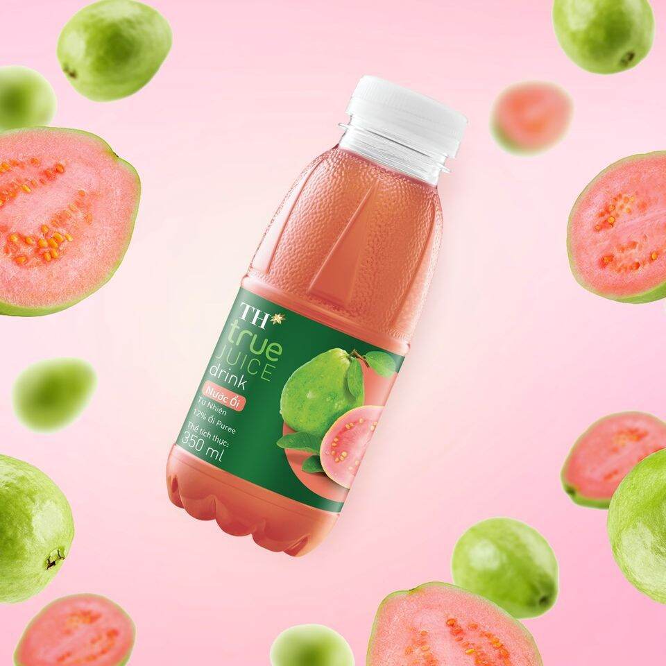 Thùng nước ép ổi TH true JUICE 350ml × 24 chai