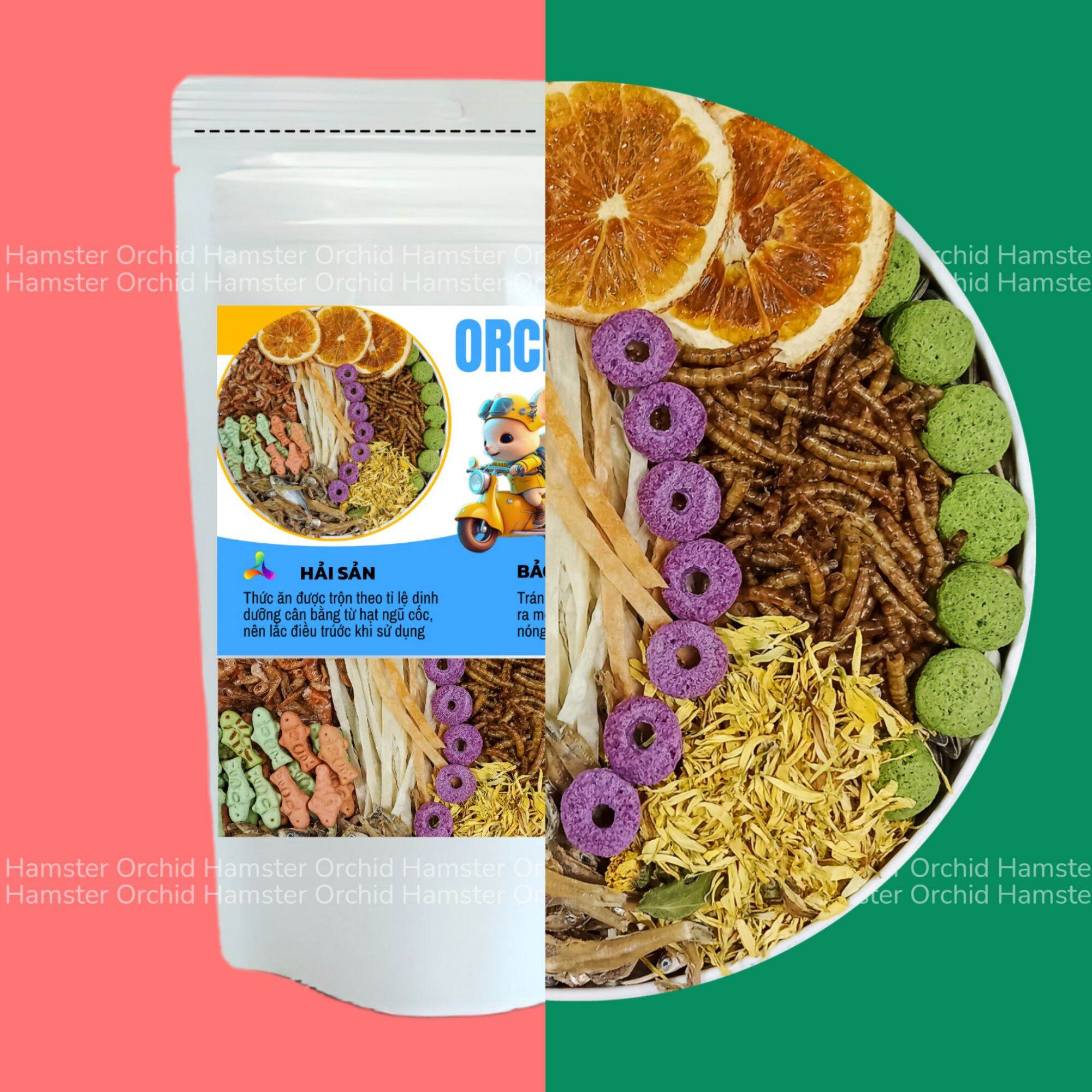 Thức ăn hamster cao cấp loại 1kg hải sản hạt lớn