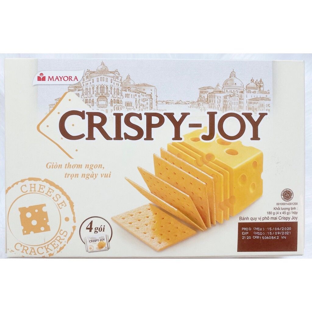 COMBO 4 GÓI BÁNH QUY PHÔ MAI CRISPY-JOY MAYORA