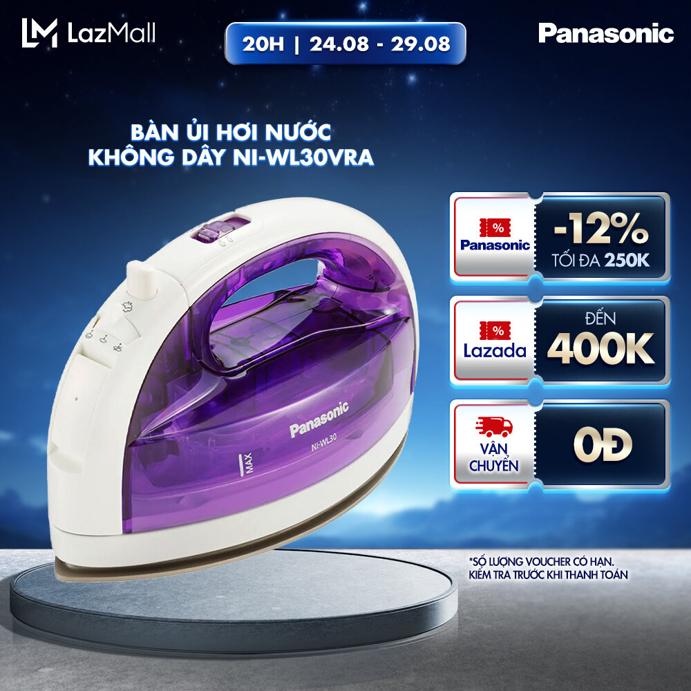 Bàn Ủi Hơi Nước Không Dây Panasonic NI-WL30VRA - Mặt Đế Silver Titan, Công Suất 1550W- Bảo Hành Chính Hãng 12 tháng
