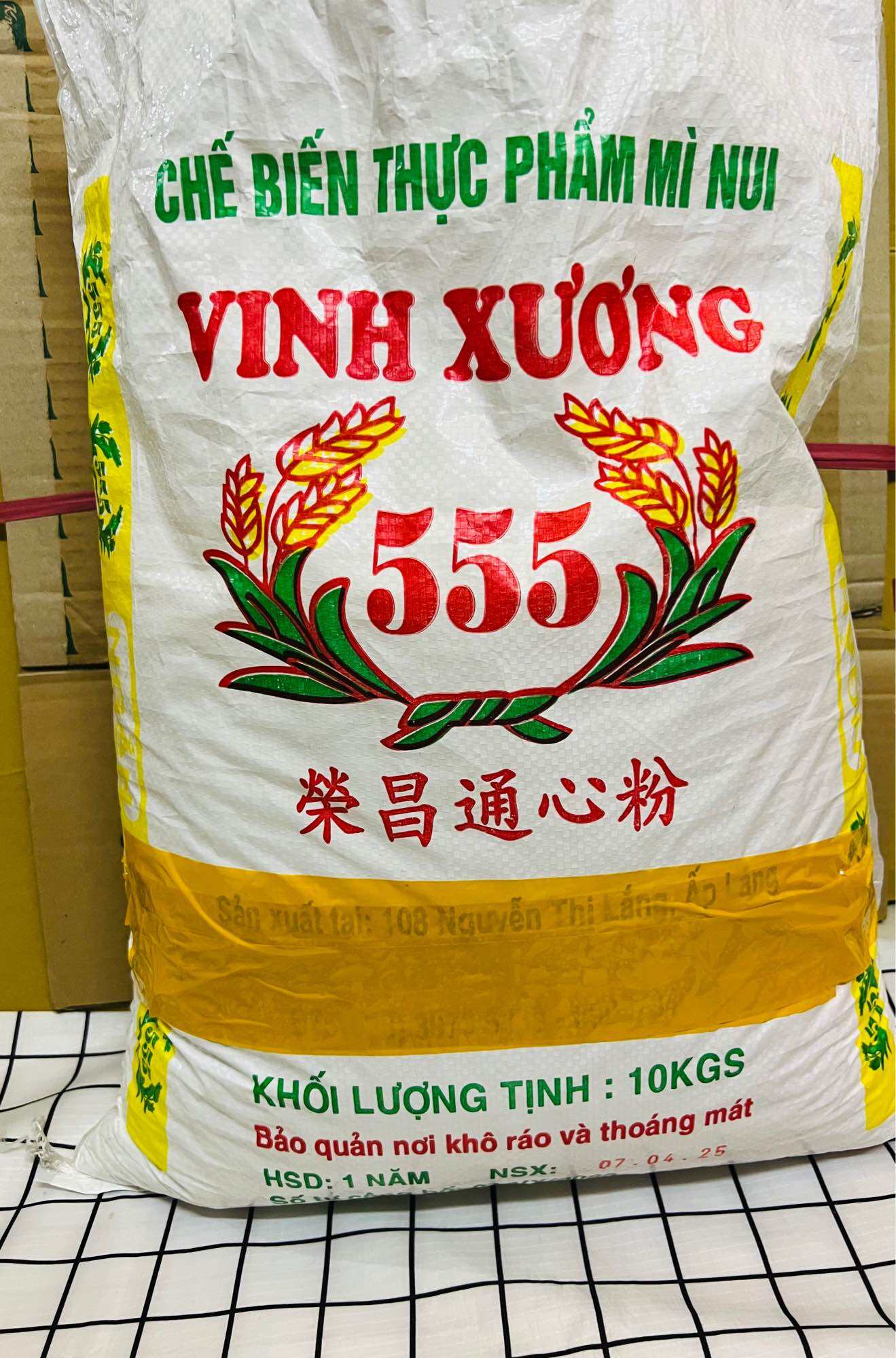 [Bao 10kg ] NUI NGẮN ( NUI SÒ ) - NUI DÀI ( NUI ỐNG ) HIỆU VINH XƯƠNG 555 - BAO 10KG