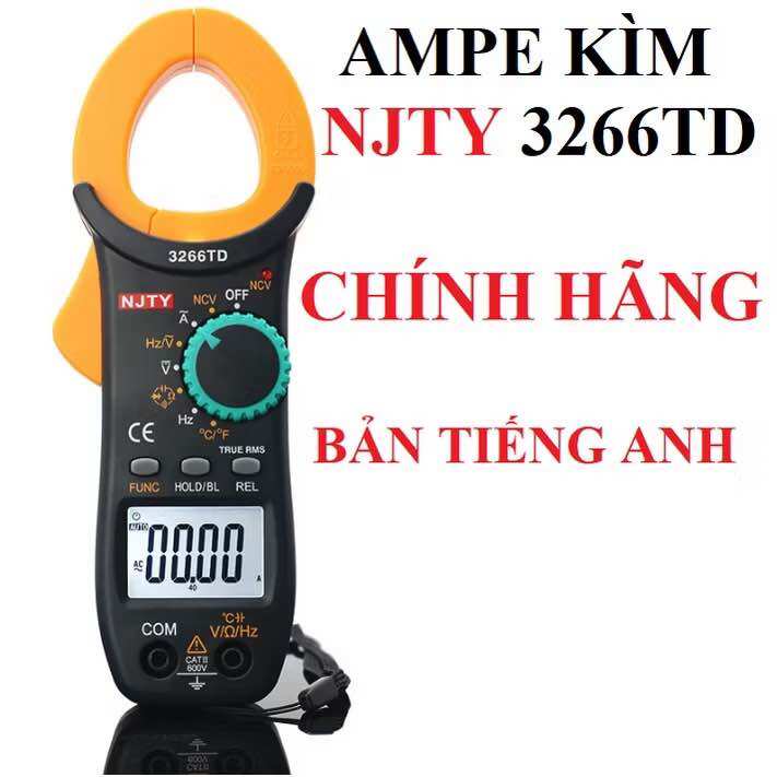  Ampe kìm Đồng hồ kẹp dòng vạn năng NJTY 3266TD đo tụ tần số nhiệt độ điện trở điện áp 