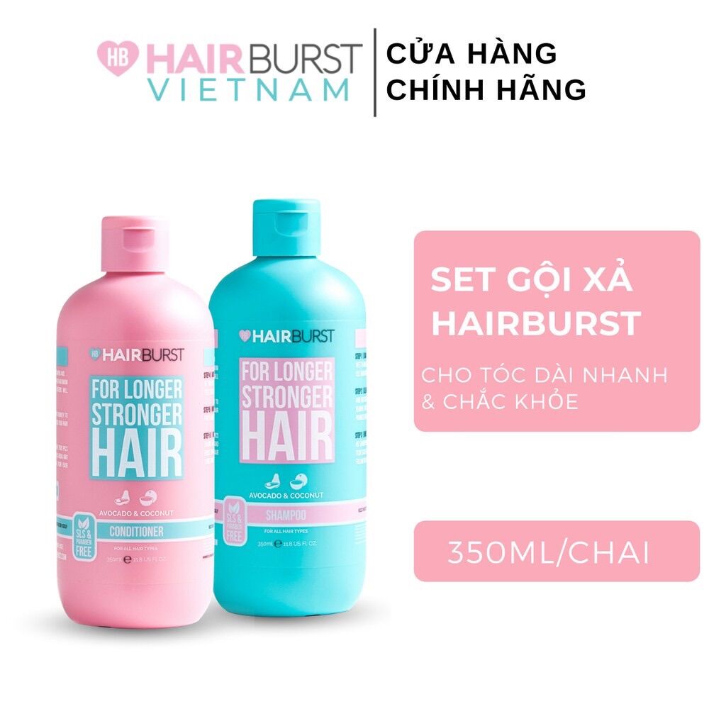 Dầu gội + dầu xả Hair Burst , cặp dầu gội ngăn rụng, Chăm Sóc, Kích Thích Mọc Tóc, Ngăn Ngừa Rụng