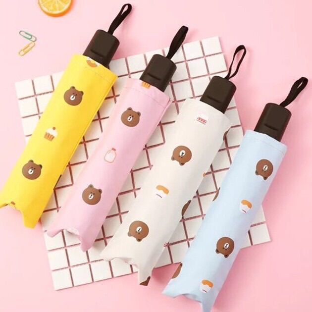 Ô, Dù Có Lớp Chống Tia UV Hình Gấu Brow Dễ Thương
