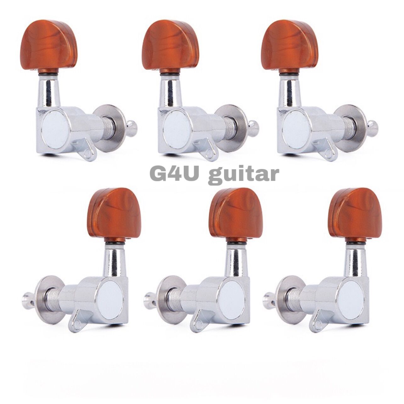 Bộ 6 khóa đàn guitar đúc đặc niken (đầy đủ ốc vít)