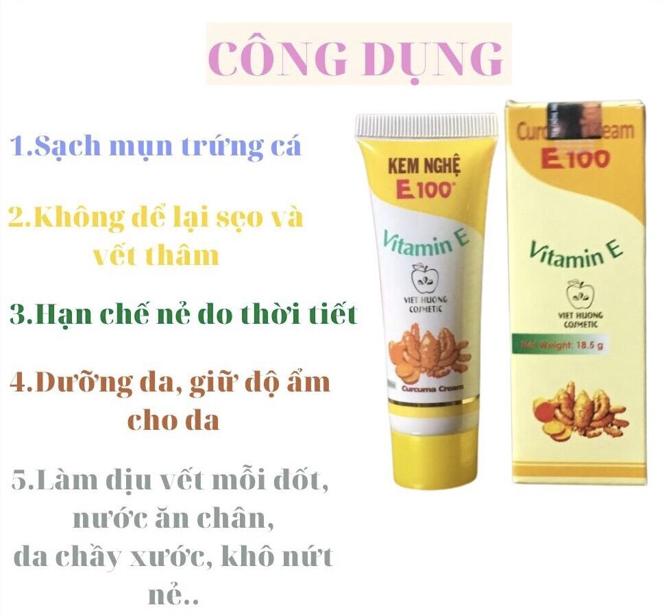 Kem nghệ ngừa mụn thâm e100 18,5g