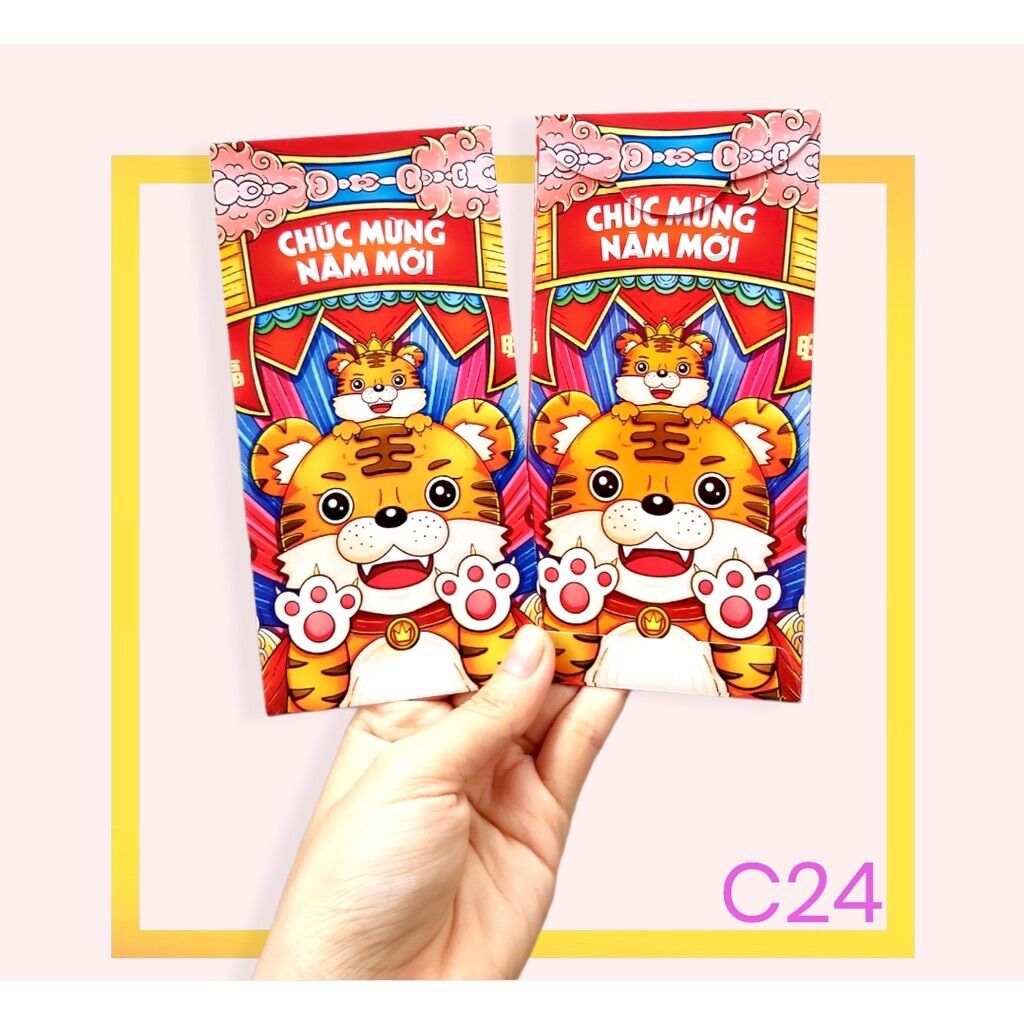 Bao lì xì hình cọp cute năm nhâm dần 2022