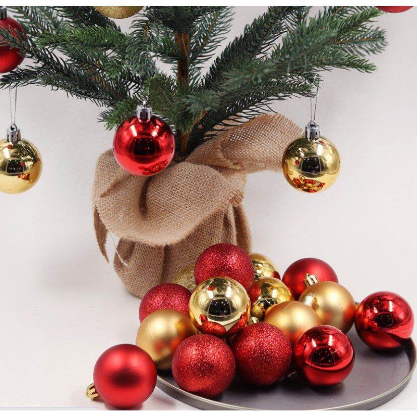 Phụ kiện trang trí Noel,Set 6 quả châu trang trí noel