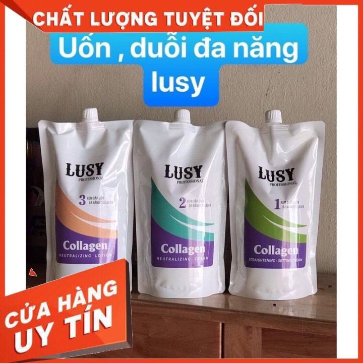 Bộ kem uốn duỗi tóc kỹ thuật số lusy siêu bóng ,siêu xoăn 1000ml x2- bộ uấn duỗi đa năng-tiện lợi không khô tóc không hô