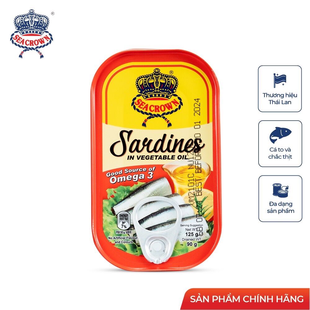 Cá hộp Sea Crown cá Trích ngâm dầu