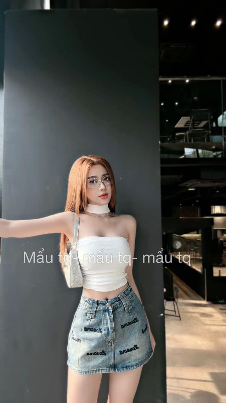 Áo croptop cổ yếm lọ, mặc được 2 kiểu