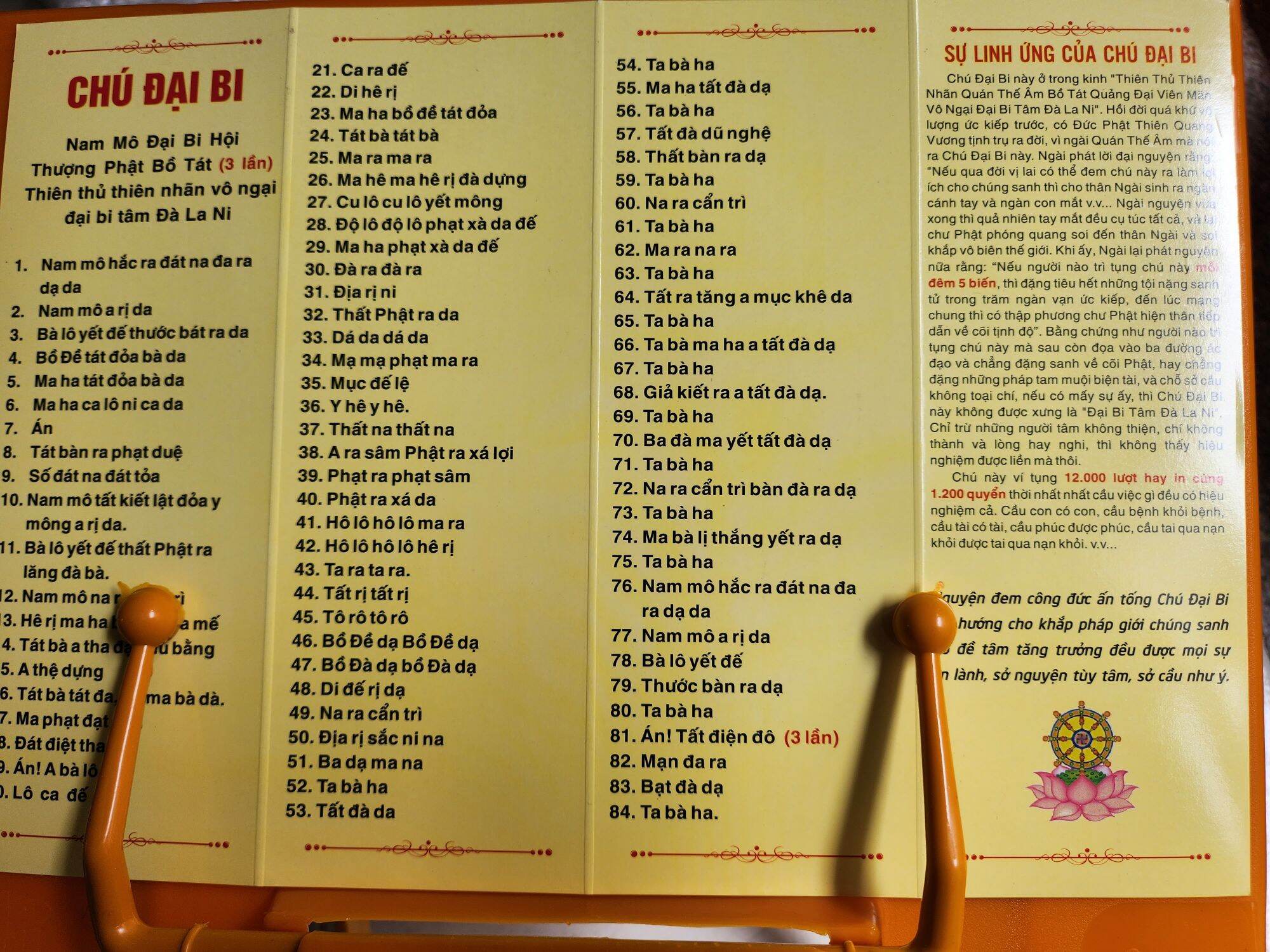 10 Tờ Chú Đại Bi 84 vị Phật .