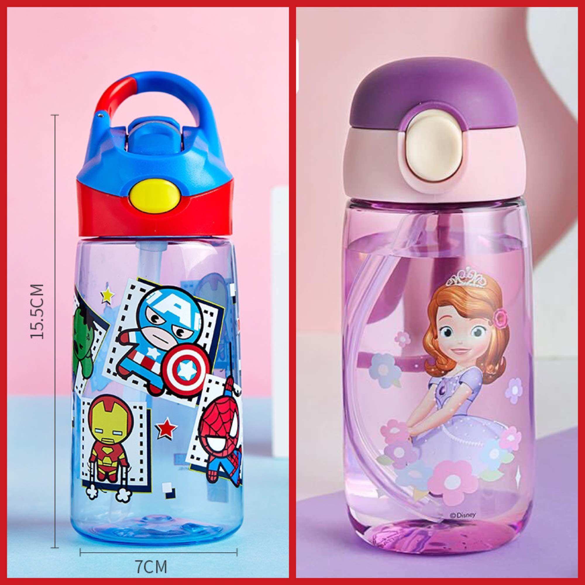Bình nước disney siêu nhân nhện -sofia 370ml
