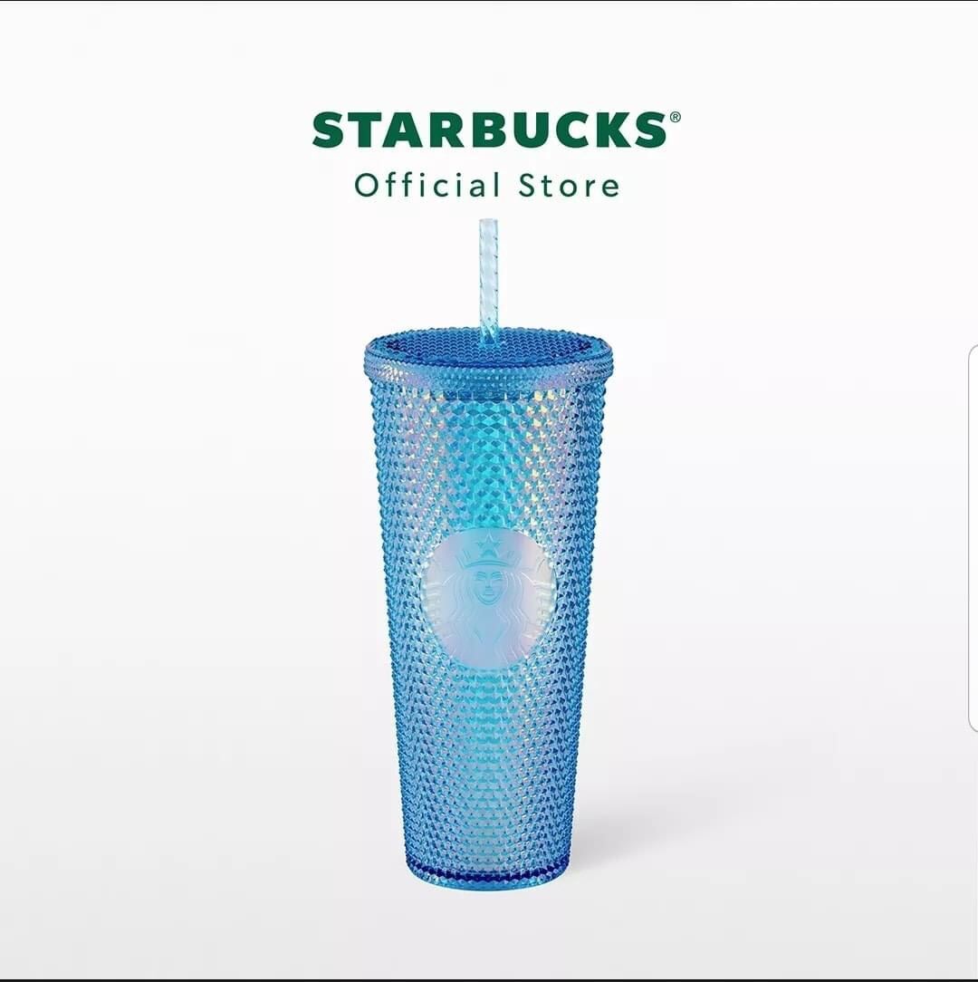 Ly Starbucks Baby Blue Bling Cold Cup 24oz - Tặng Kèm Túi Vải Starbucks Chính Hãng