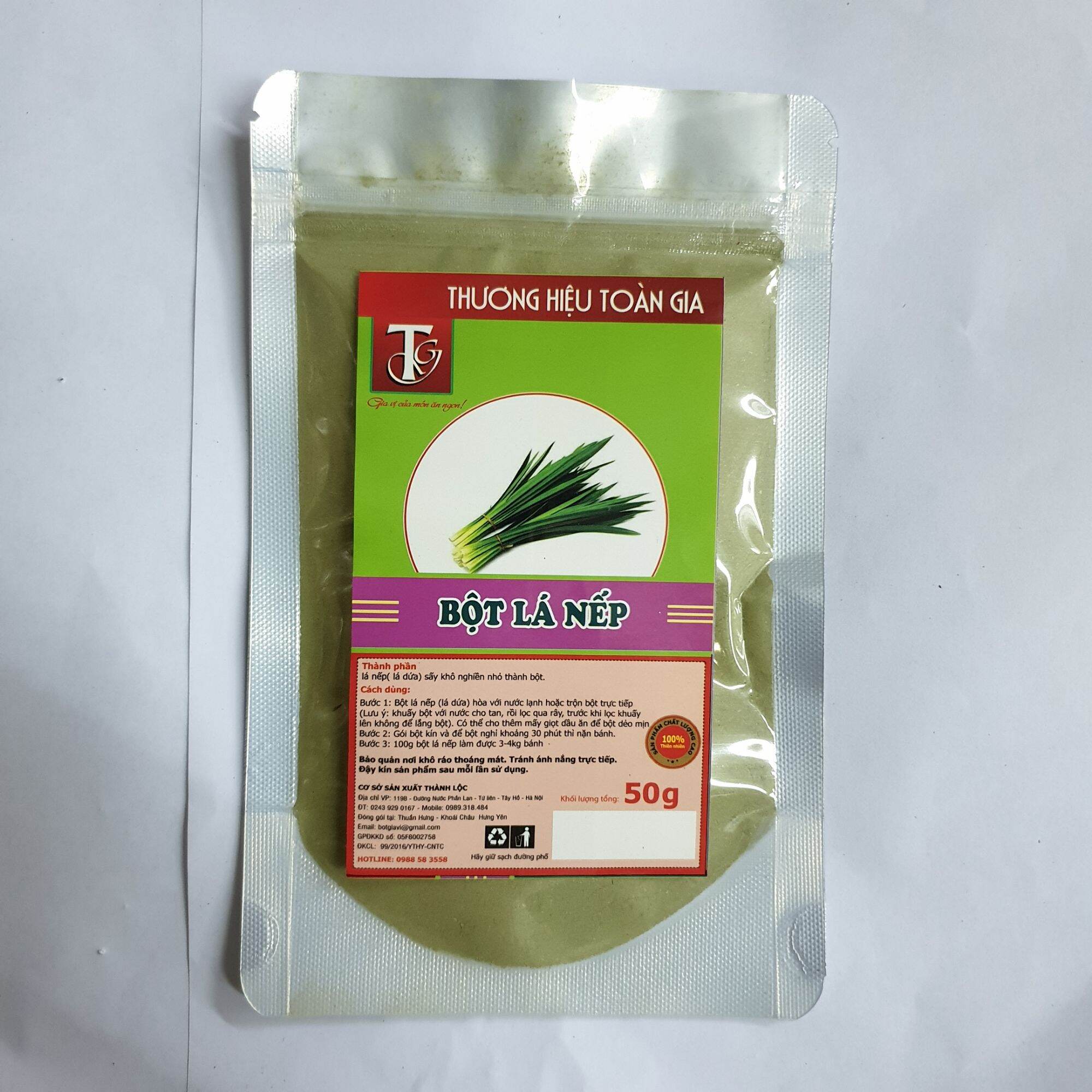 Bột lá nếp lá dứa gói 50g
