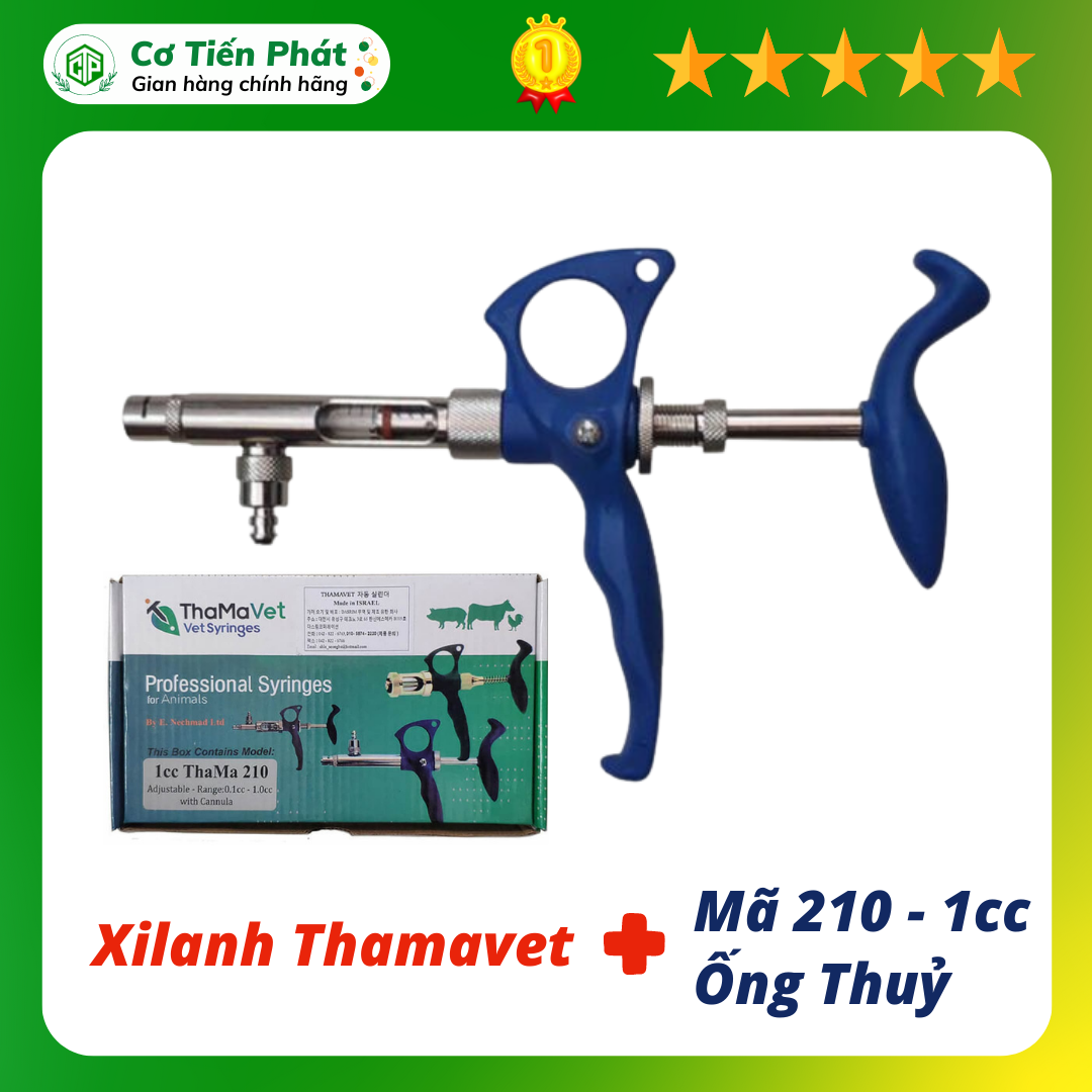 Xilanh ThamaVet 210 - Ống thuỷ tự động dùng tiêm vacxin cho gia súc gia cầm