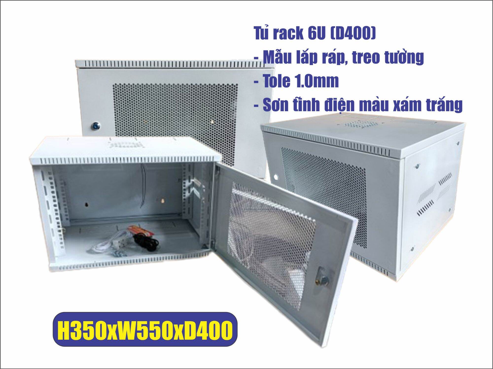 Tủ rack 6u treo tường - mẫu lắp ráp