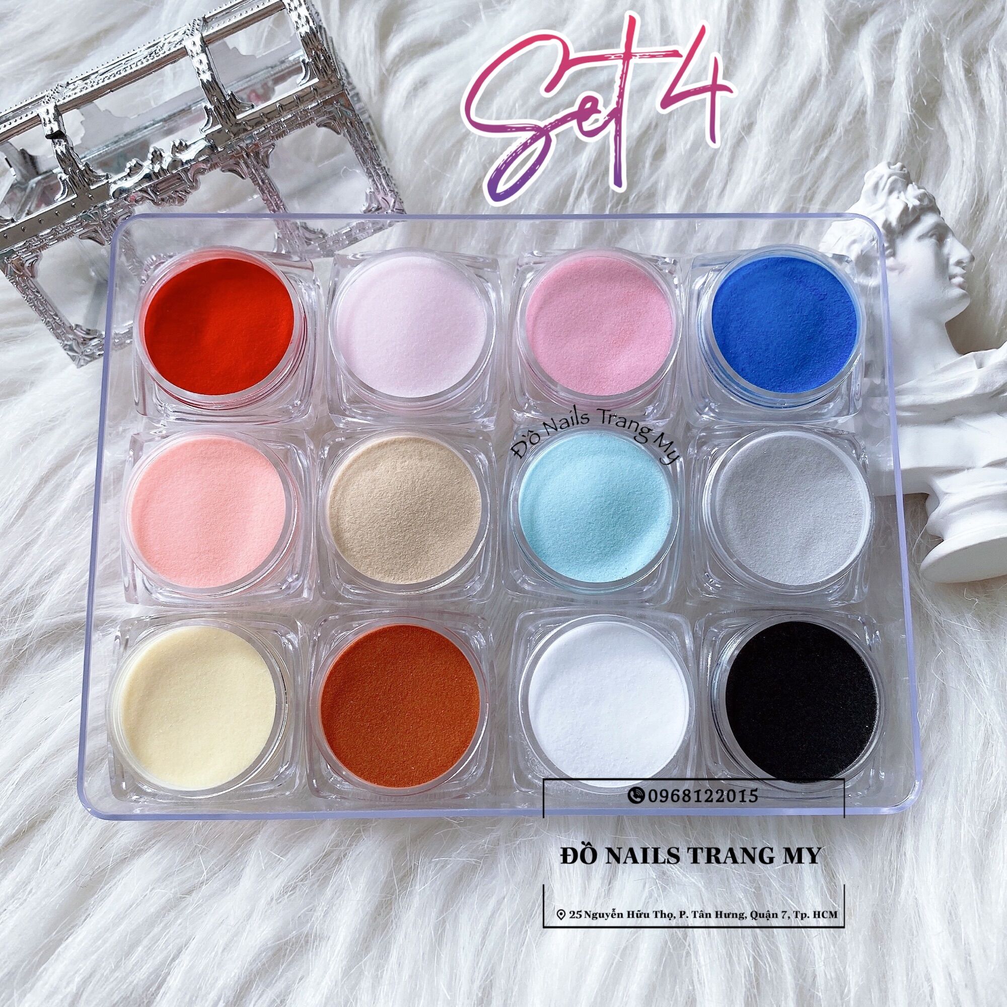 Set bột làm hoa, đắp móng 3in1, set bột dẻo