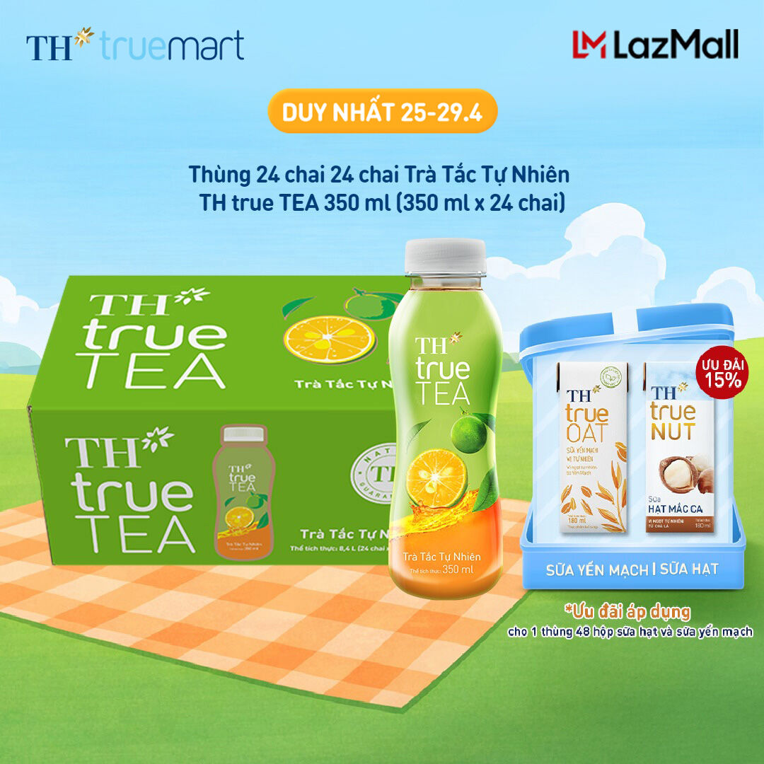 Thùng 24 chai Trà Tắc Tự Nhiên TH true TEA 350 ml