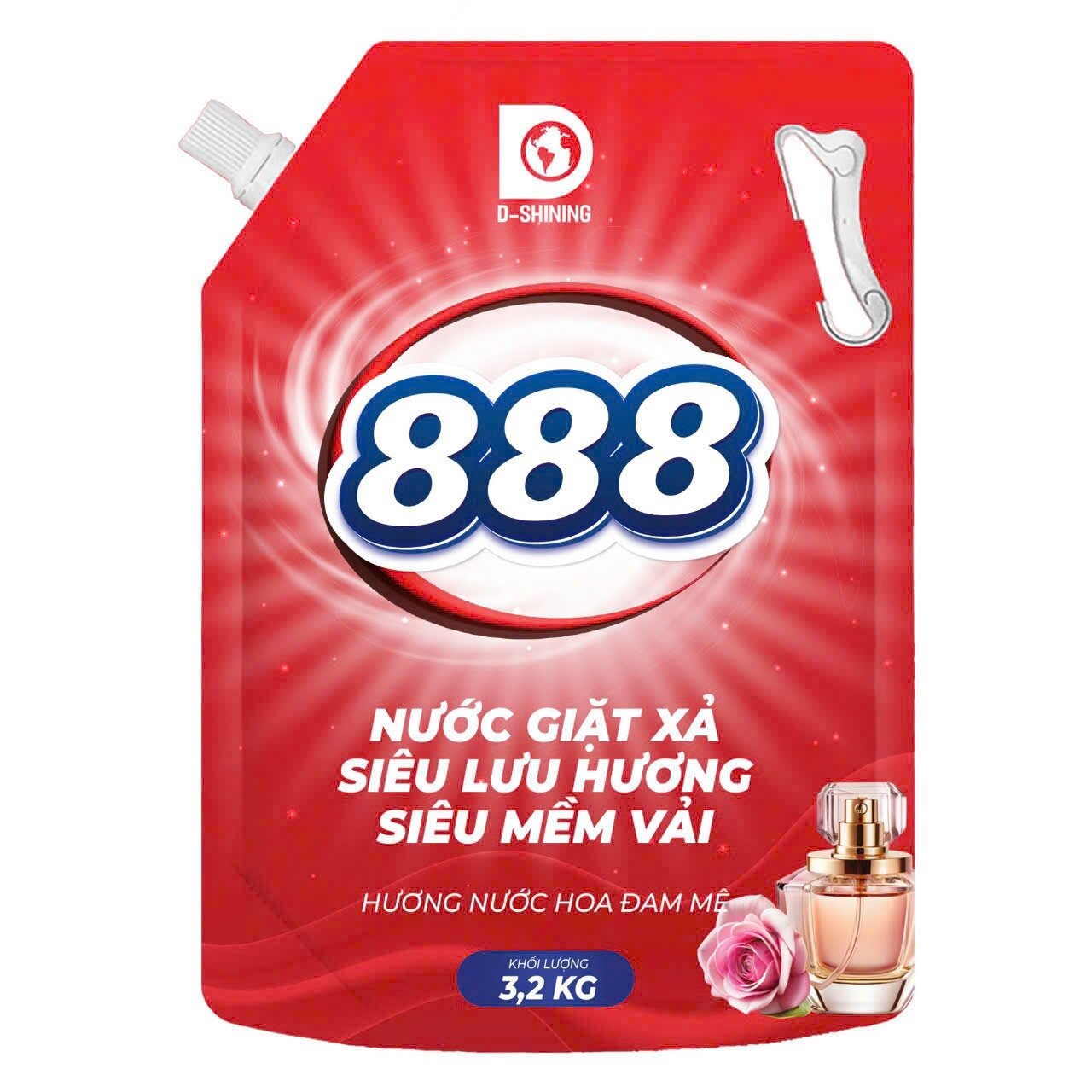 nước giặc xã 888 hương nước hoa đam mê3.2kg đậm đặc hương quyến rủ kháng khuẩn khử mùi hôi cho áo qu