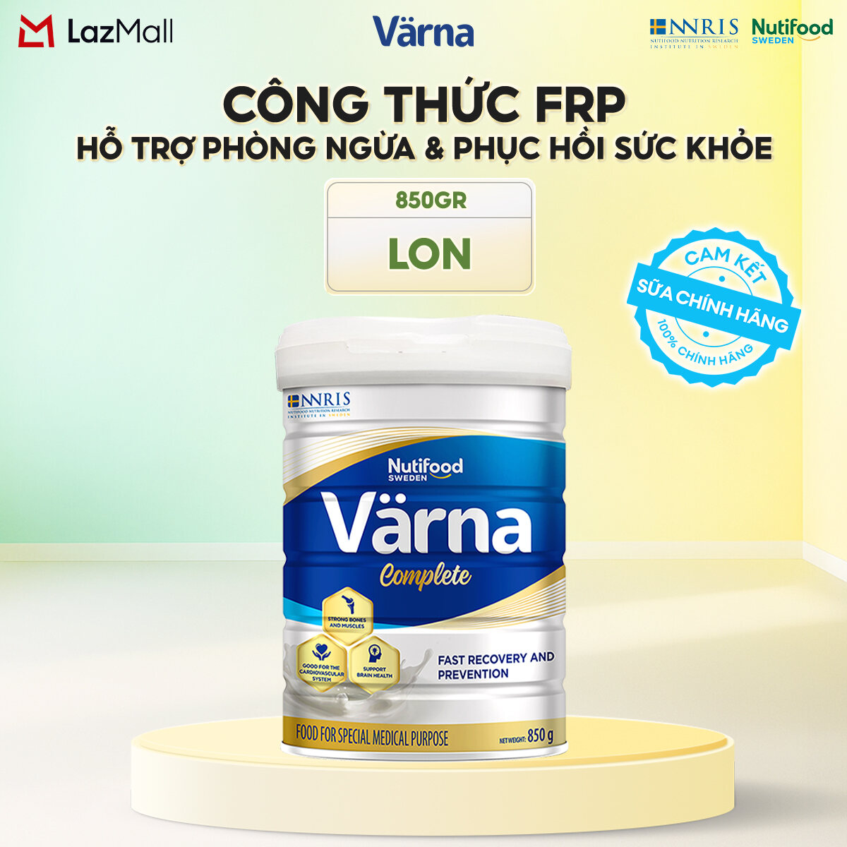 Sữa bột Varna Complete lon 850g - Phòng ngừa & Phục hồi nhanh - Varna