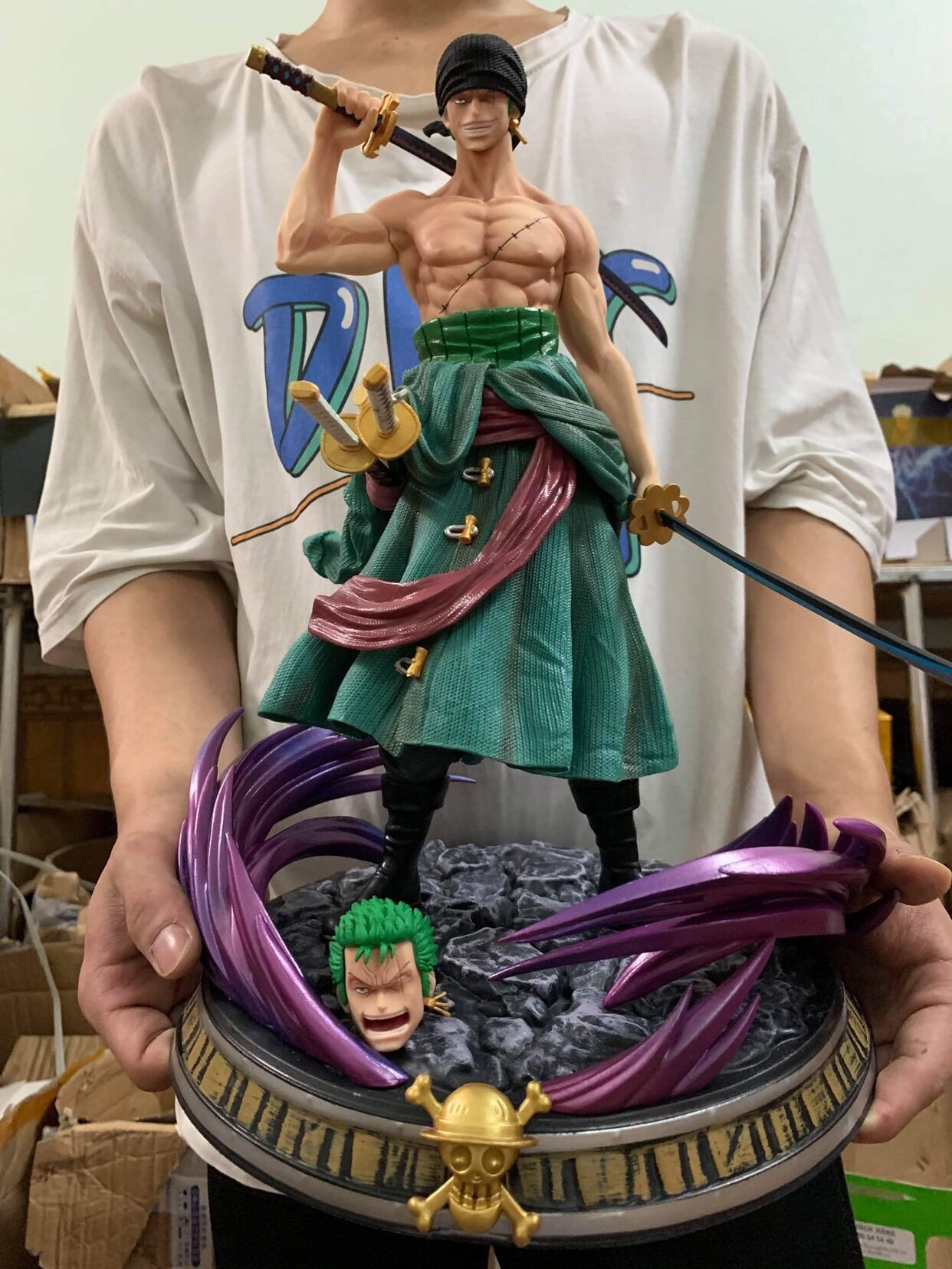 Mô hình Zoro 38cm có đế siêu to 2 đầu -Mô hình Zoro Onepiece