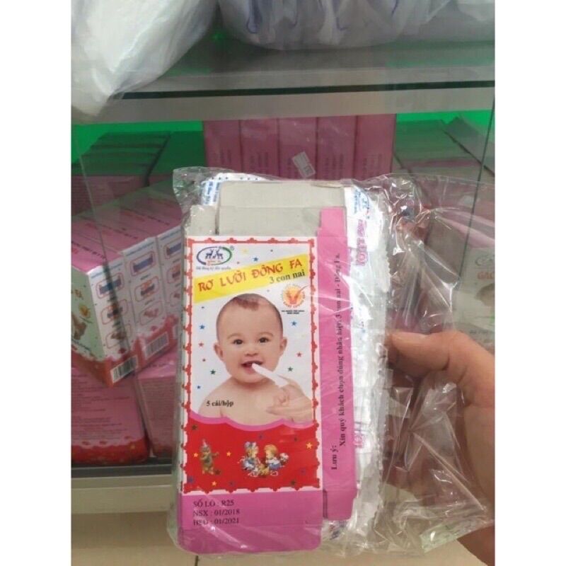 Set 5 hộp rơ lưỡi cho bé, Gạc rơ lưỡi Đông Pha